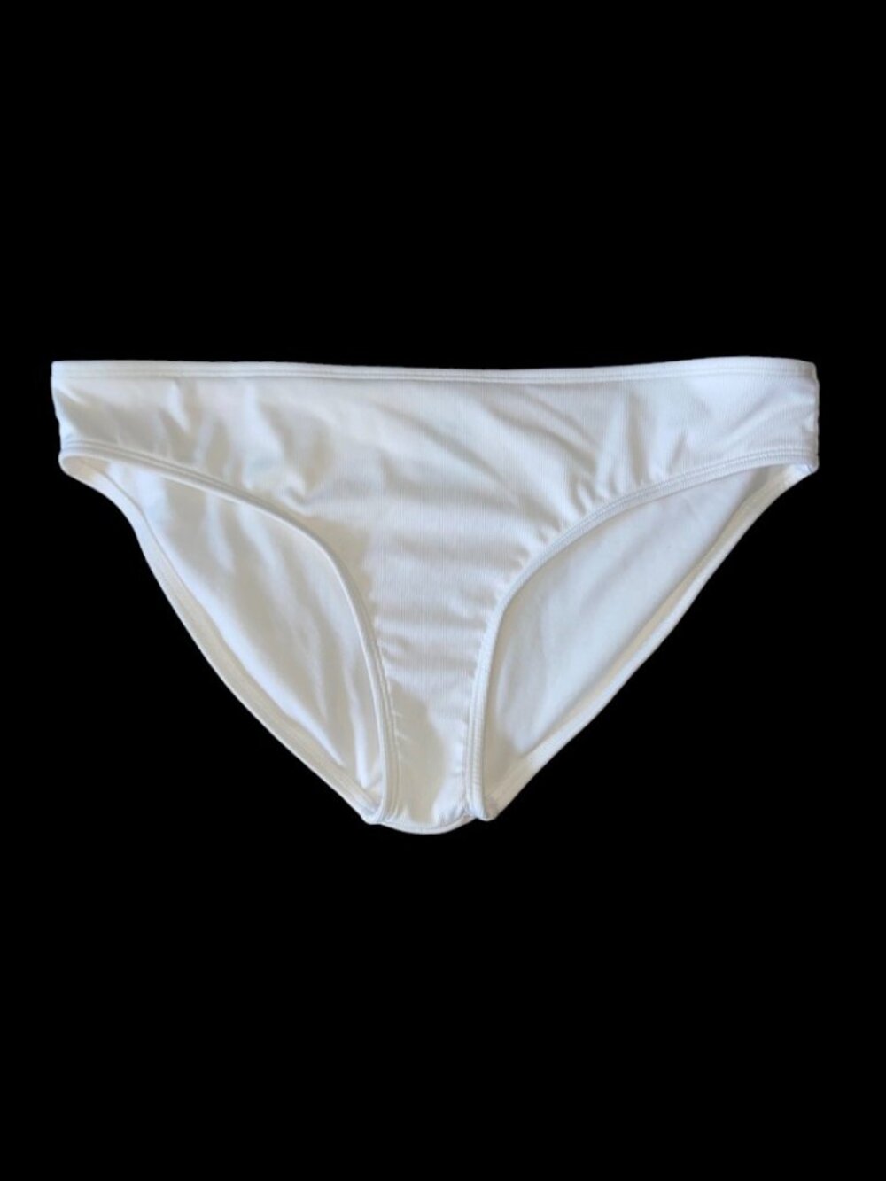 Shade & Shore Women's White Ribbed Bikini Swim Bottoms, L